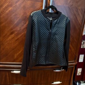 Cynthia Rowley Black Quilted Lightweight Bomber Jacket